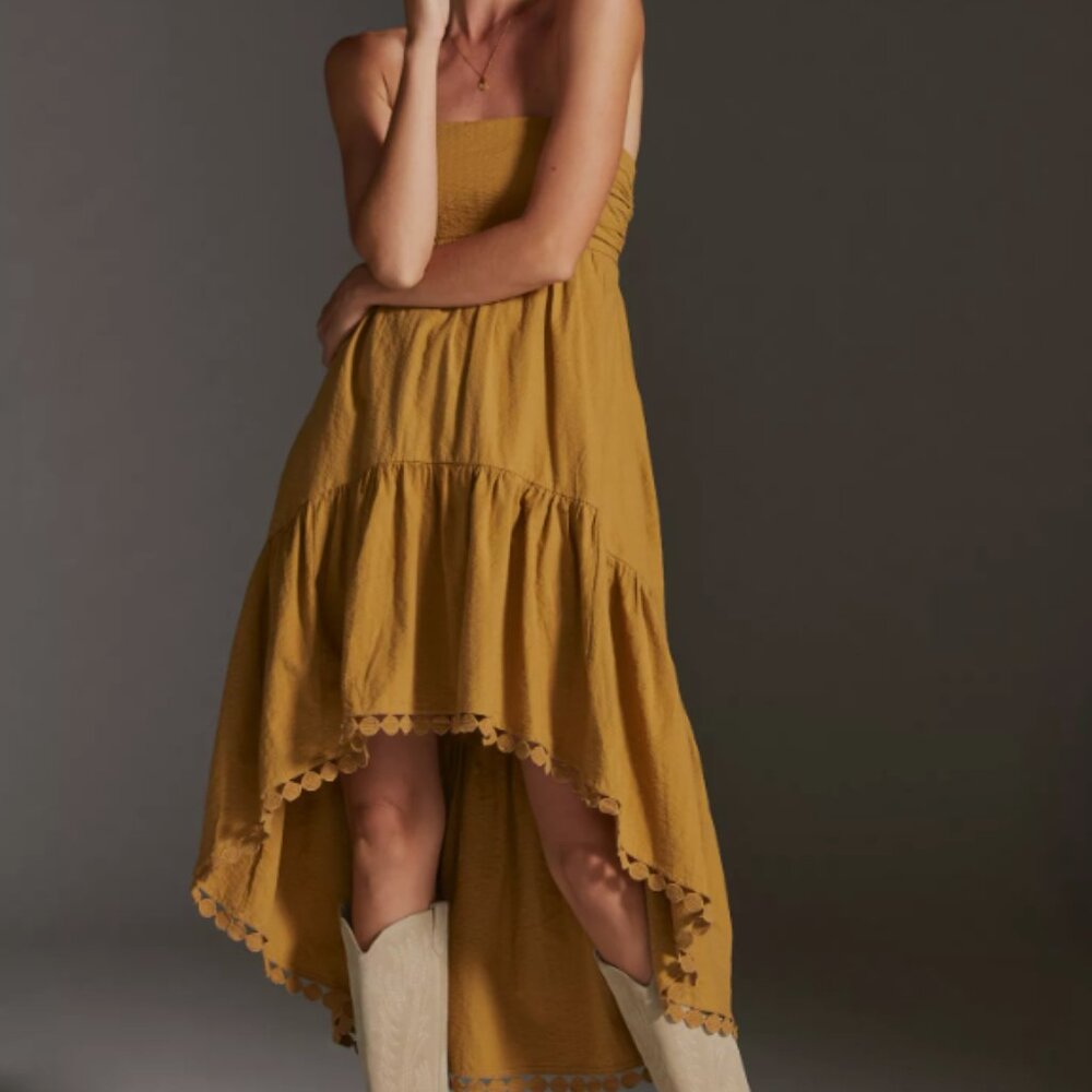 Maeve High-Low Strapless Midi Dress SZ 1X